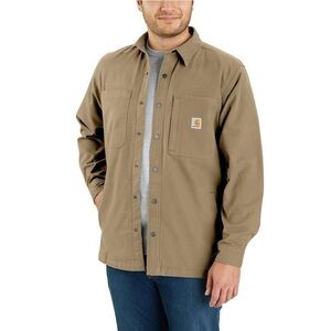 Carhartt Rugged Flex Relaxed Fit Canvas Fleece-Lined Snap-Front Shirt Jac